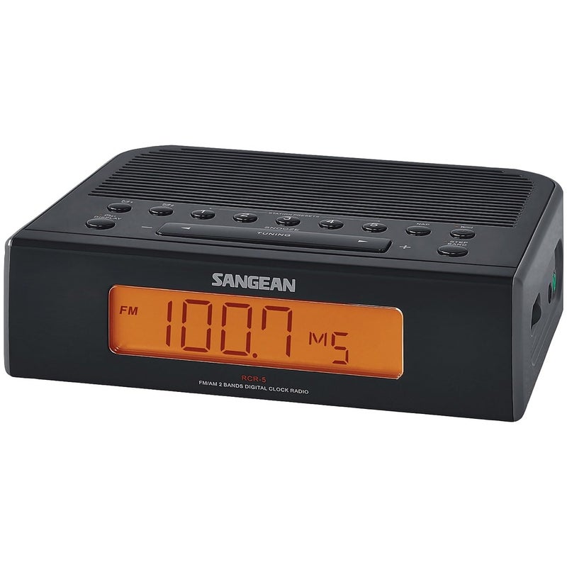 SANGEAN راديو ساعة رقمي بتقنية التوليف Sangean RCR-5BK AM/FM - Image 2